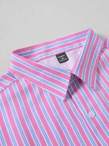 Manfinity Mode Men's Casual Striped Long Sleeve Button-Up Commuter Shirt - Multicolor - View 7