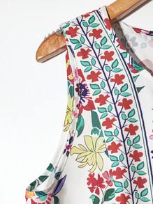 EMERY ROSE Camicetta senza maniche con stampa all-over e lacci anteriori, estiva, da donna