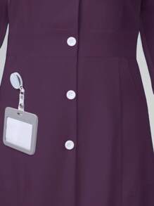 TaskEZ Suit Collar Button Front Long Sleeve Lab Coat