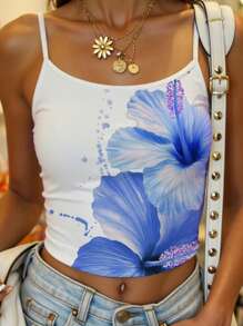 SHEIN Leap Crew Teen Girls Casual Minimalist Camisole Tank Top, Summer Shirt - Multicolor - View 1