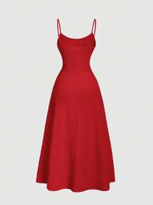 SHEIN MOD Robe pour femme simple, polyvalente et romantique rouge