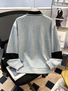 SHEIN Teens Boys Casual Comfortable Versatile Loose Contrast Color Polo Shirt