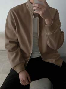 DAZY Sudadera básica de unicolor para hombres, ropa de abrigo para otoño e invierno