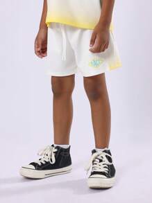 SUMWON Department Race Win 儿童夏季两件套渐变色短袖 V 领 T 恤短裤休闲家居服 - 彩色 - 查看 4