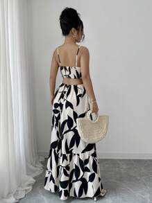 Rafferiza Vestido largo elegante de mujer con estampado y cintura ceñida - Multicolor - Ver 6