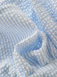 SHEIN Playful Pals Baby Girl Striped Ruffled Collar Long Sleeve Top & Pants Set Fall Winter