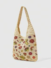 ROMWE Fairycore Women Mushroom Design Crossbody Shoulder Bag For Daily Use - Beige - View 2