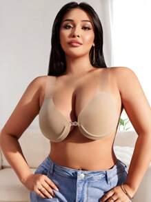 SHEIN 1 Pair Women Front Button Closure Comfortable Bust Cover - Beige - View 7