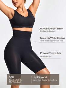 SHAPORA 2pcs High Waist Slimming Shaping Bike Shorts Set