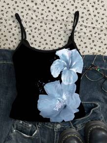 SHEIN Teens Girls Casual Minimalist Cami Bodysuit, Summer Tops