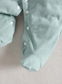 Newborn Baby 5pcs Set Spring/Summer Jumpsuit, Bib, Swaddle Blanket, Bodysuit, Hat, Casual Letter Print Furniture Outfit Newborn Baby Layette Set Baby Unisex Clothes Sets - Green - View 4