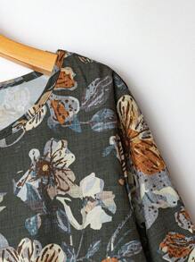 Rusticease Women's Vacation Casual Floral Print Ruffle Sleeve Blouse Blouses For Women Tops Bell Vintage Flower - Multicolor - View 4