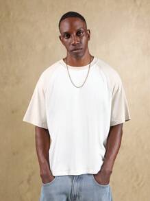 SUMWON Essential Raglan Short Sleeve T-Shirt Basic Everyday Cotton Blend Crewneck Summer Spring Casual Lounge Relaxed Fit - White - View 1