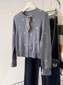 SHEIN Plus Size Retro 2025 Embroidered Elegant Unique Top With High-End Feel Fall Winter Cloth For Women Autumn