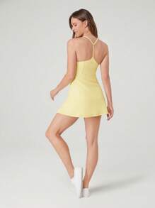 GLOWMODE FeatherFit™-Air Elevate A-Line Built-In Peekaboo Short Pocket Mini Slip Dress Low Impact Daily Summer Quick Dry Moisture Wicking