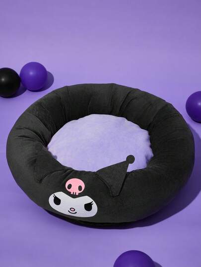 HELLO KITTY AND FRIENDS | SHEIN 1pc Pet Bed, Suitable For Cats And Dogs, Warm And Comfortable, Suitable For All Seasons, Round Shape, Provides Pets With A Sense Of Security,