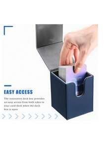 MTG 卡牌盒 PU 皮革 - 磁性闭合 TCG CCG 收纳盒可容纳 100 多张单/双套卡 - 便携式万智牌卡牌盒，适用于游戏配件 - 彩色 - 查看 5