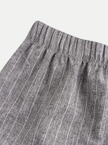 Firerie Kids Firerie Kids Nova Glow 少女休闲街头时尚通勤上学风条纹阔腿直筒裤，深灰色