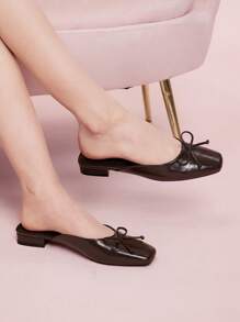 CUCCOO DOLLMOD 女士优雅方头玛丽珍平底鞋 - 棕色 - 查看 4