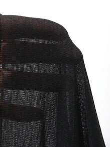 DAZY 女士单排扣短袖T恤外出上衣夏季，短款上衣女款 - 黑色 - 查看 9