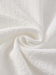 SHEIN 1 件青少年男孩休闲运动街头时尚白色翻领衬衫，纹理面料上有大字母图案，适合返校，适合生日派对、晚会、表演、婚礼、洗礼、开幕式，日常适合日常使用，适合上学，适合旅行，适合运动，适合春夏和秋季，适合白色上衣学校返校白色 T 恤 Y2k 上衣 - 白色 - 查看 9