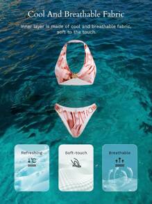 MOTF PREMIUM ALL OVER PRINT RING DETAIL BIKINI SET FOR SUMMER BEACH VACATION - Multicolor - View 9