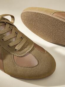 CUCCOO EASI Giày thể thao nữ thời trang thoải mái giản dị thiết kế tối giản - Màu Khaki - Xem 9