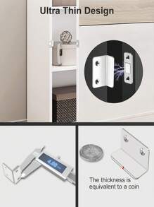 1pc Punch-Free Magnetic Door Catch For Sliding Door, Drawer, Wardrobe - Multicolor - View 4