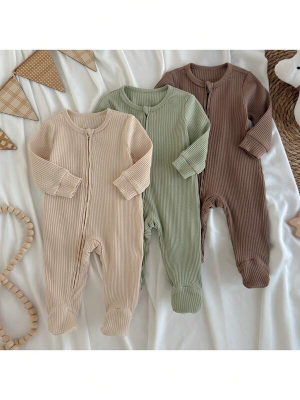 Loomiva Set 3 piese pentru nou-născuți din tricot moale - salopă cu mânecă lungă și pantaloni