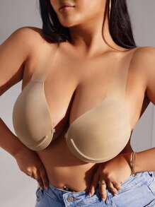 SHEIN 1 Pair Women Front Button Closure Comfortable Bust Cover - Beige - View 2