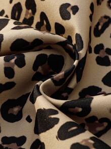 Lalippa Plus Size Women Leopard Print Elastic Waist Casual Versatile Shorts