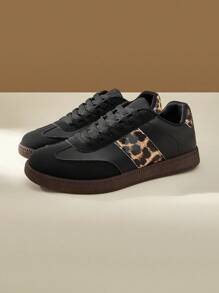 CUCCOO EASI 2025 New Women Spring Vintage Versatile Casual Lace-Up Flat Sports Shoes - Black - View 2