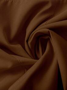 Rometta Plusstorlek Enfärgade Casual Fashionabla Byxor med Vida Ben - Brun - Visa 5