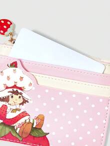 Strawberry Shortcake | ROMWE Korthållare med mönster av jordgubbsflicka, dragkedja, nyckelring, mini-plånbok - Babyrosa - Visa 5