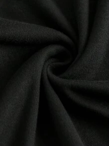 SHEIN Girlism 少女黑色针织百搭基本款露背长款连衣裙，适合春夏秋季节，可作为外套穿着 - 黑色 - 查看 5