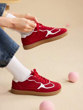 CUCCOO EASI Zapatillas de deporte casuales rojas para mujeres