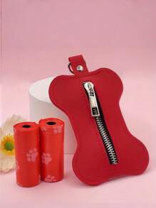 Pet Portable Bone-Shaped Poop Bag Dispenser/Scooper