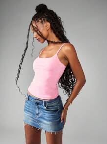 MISSGUIDED Essential Basic Cami Tank Tops Multipack Summer Layering Undershirt Adjustable Spaghetti Strap Camisole Three Pack Bundle - Multicolor - View 6