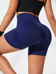 Seamluxe SHEIN Sport 3er-Set Damen High-Waist Slim Fit einfarbige Sport-Shorts, Workout-Shorts