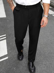 Manfinity Mode 大码男士纯色口袋休闲锥形裤