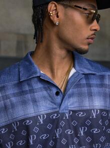 AXEPEAK 休闲宽松日常户外男士 Polo 衫，长袖 - 藍色 - 查看 6