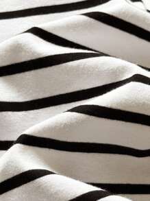 Loomiva Sudadera de cuello redondo de manga larga con bloques de color a rayas para niño - Blanco - Ver 9