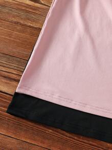 Set de 2 camisetas para adolescentes, camiseta suelta con estampado de números y letras, adecuada para deportes, actividades al aire libre, uso casual, esencial de verano