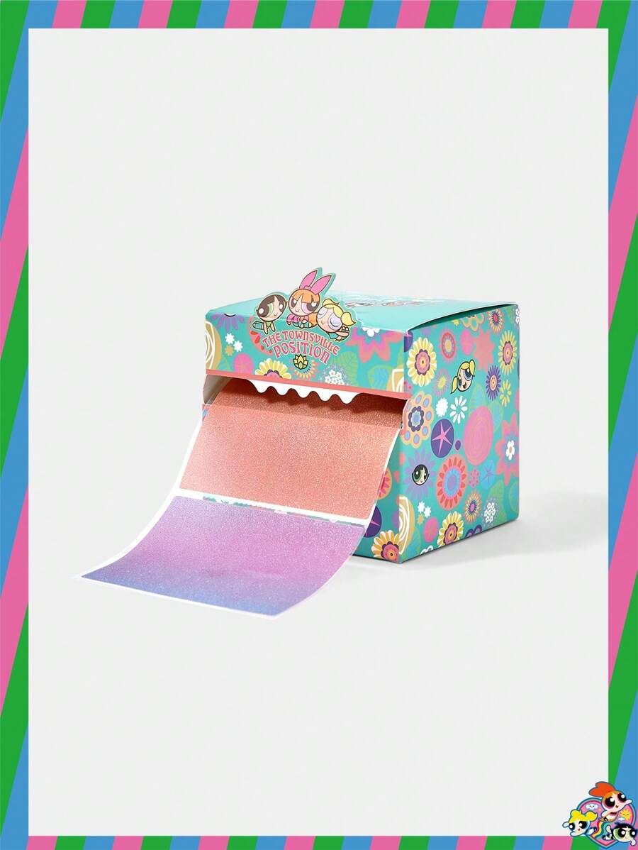 THE POWERPUFF GIRLS X SHEIN Cute Floral Pattern Memo Pad - Royal Blue - View 1