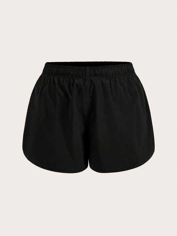 SHEIN BASICS Große Größen Lässig einfarbige gestrickte Sport-Shorts