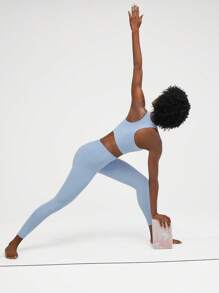 GLOWMODE FeatherFit™ Ruched Racerback Sports Bra  Spring Summer - Baby Blue - View 11