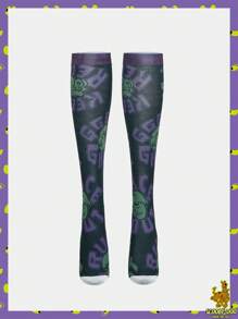 SCOOBY-DOO X SHEIN 字母和图形紧身裤 - 紫色 - 查看 2