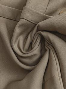 SHEIN Clasi 无袖时尚优雅女士日常西装外套 - 卡其色 - 查看 4