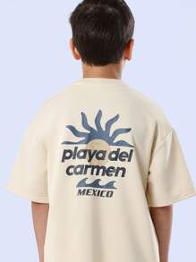 SUMWON Conjunto de dos piezas de manga corta de ajuste relajado para el verano, ideal para vacaciones en la playa en Playa del Carmen, México - Amarillo - Ver 5