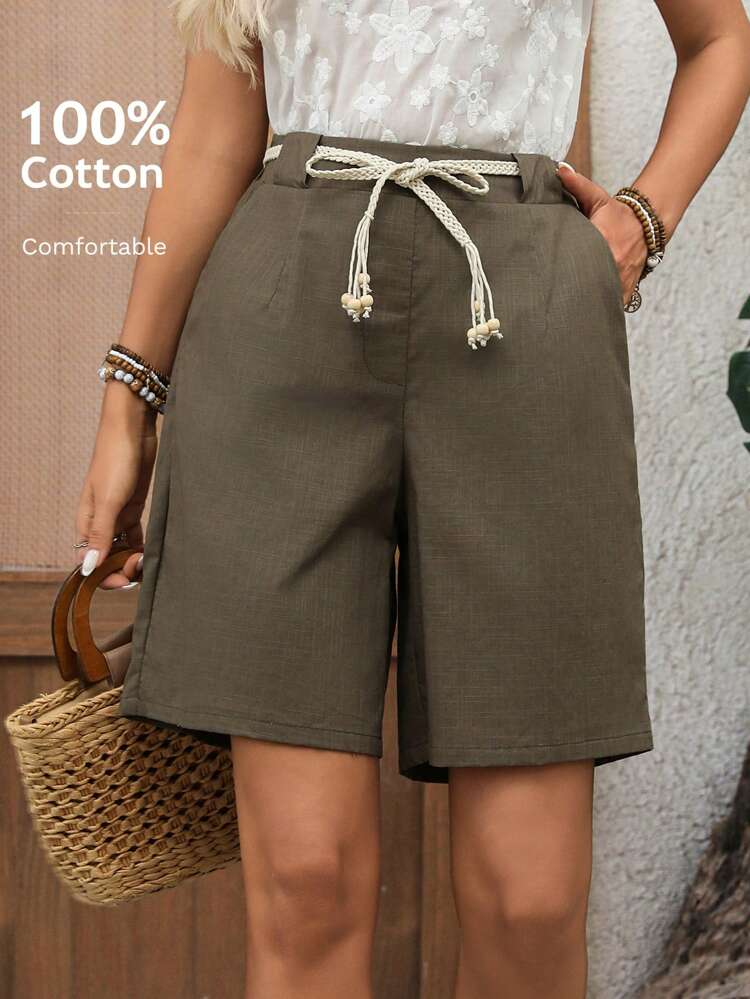 Women's Casual Solid Color Loose Shorts, Summer Women's Shorts, Women's Denim Shorts, Women's Shorts, Linen Shorts